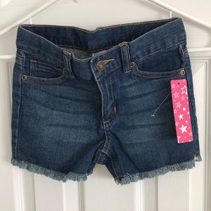 Girls frayed edge denim shorts